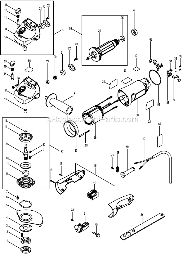 Page A Diagram and Parts List for QP650B Type 1 Black and Decker Angle Grinder